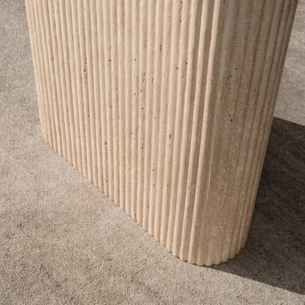 Kihúzható étkezőasztal 90–220 cm méretben, travertin színben OVAL