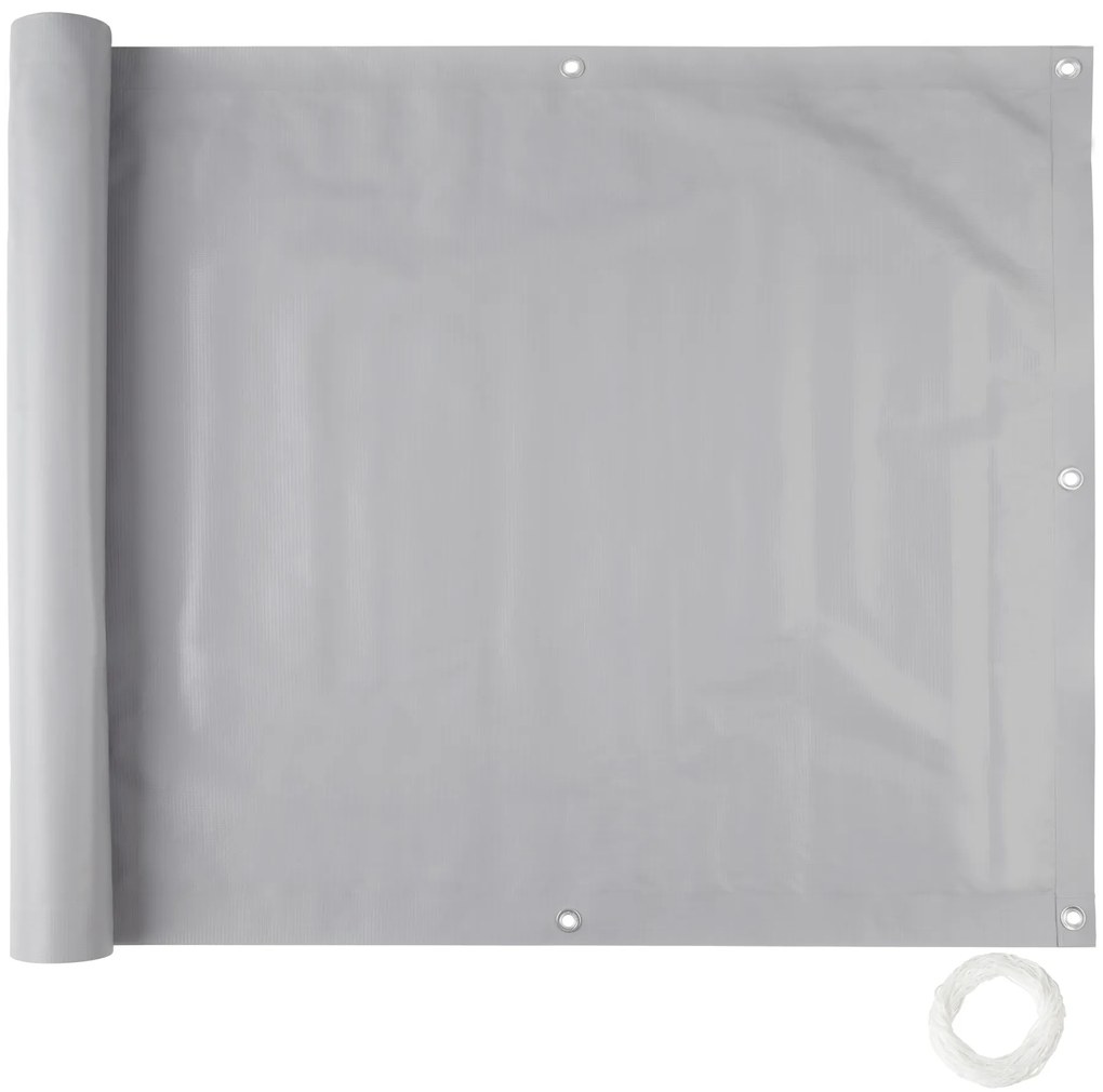 TecTake GmbH 402701 erkély takaró fólia, megerősített fémből készült fűzőlyukakkal, 1. verzió - szürke, 75 cm