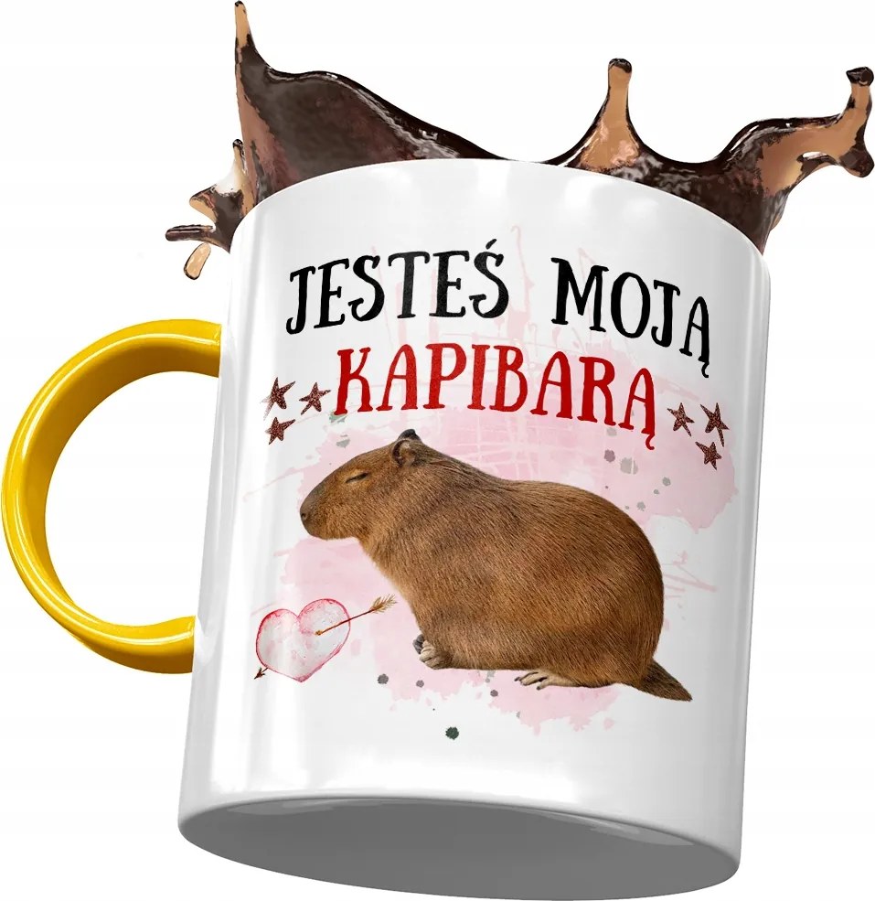 Sárga Kapibara Bögre Születésnapra Névnapra Ajándék Nyomtatott Fotóval