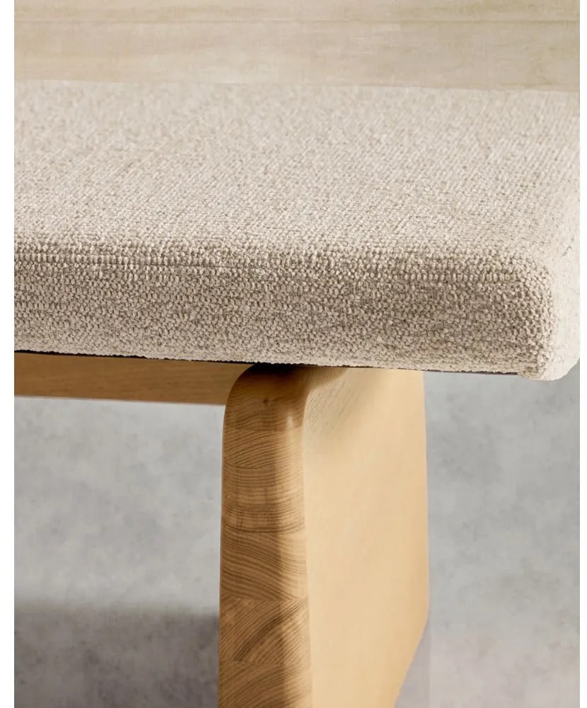 Bézs-natúr színű zsenília pad Topaz – Kave Home