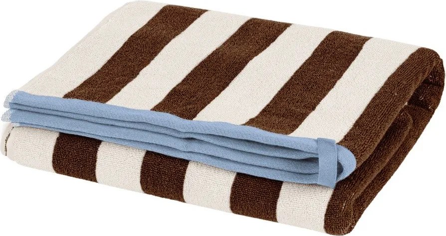 Barna-krémszínű frottír pamut fürdőlepedő 70x140 cm Gobo – noo.ma