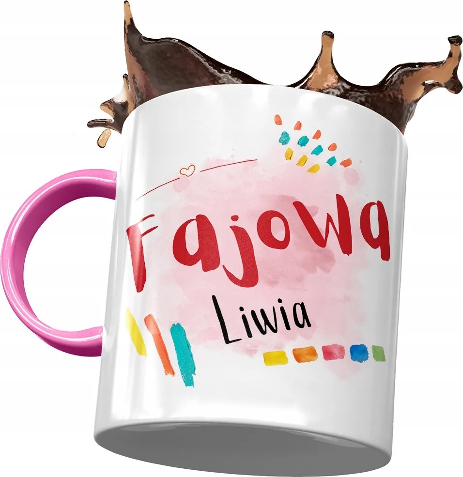 Rózsaszín Bögre Lívia Feleség Barátnő Ajándék Nyomtatott Fotóval