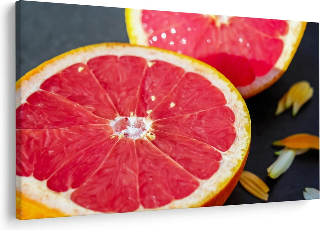 Szeletelt grapefruit képe (90x60 cm)