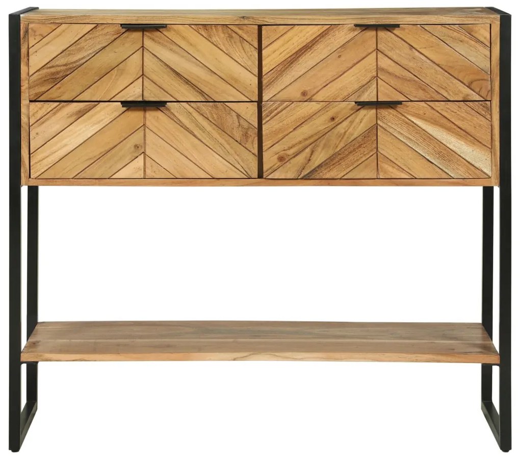 konzol asztal 90x35x80 cm masszív fa akác
