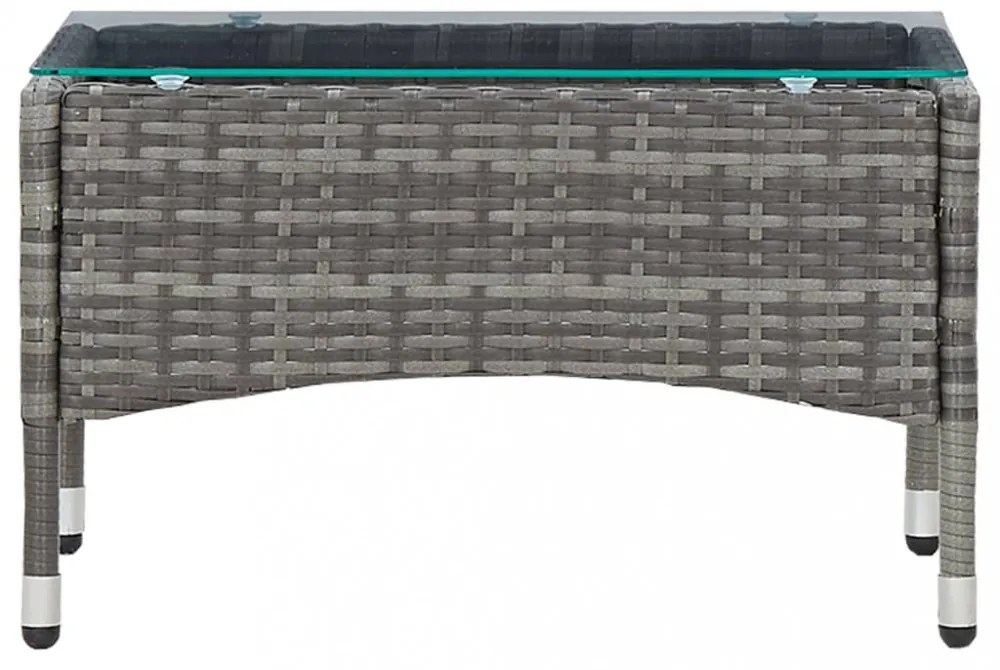 szürke polyrattan dohányzóasztal 60 x 40 x 36 cm