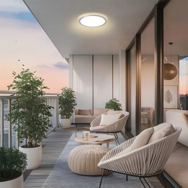 Brilagi - ULTRA SLIM LED fürdőszobai mennyezeti lámpa, 12W/230V, Ø 22,5 cm, ezüst, IP54