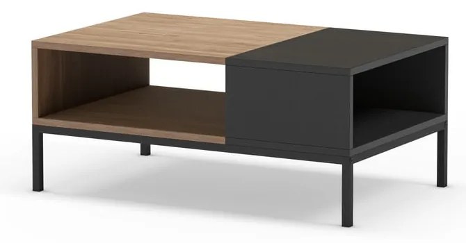 Fekete-natúr színű dohányzóasztal 56x90 cm Cailin – Marckeric