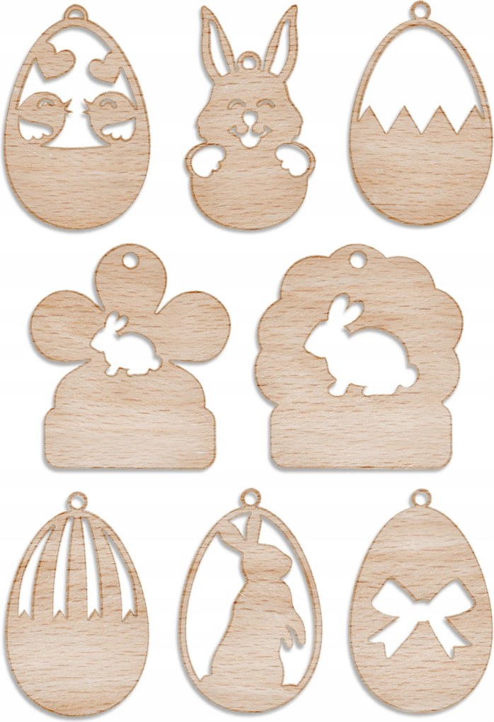 Festhető, Színezhető Húsvéti Tojások Díszek Húsvéti Dekorációk Akasztóval 8db