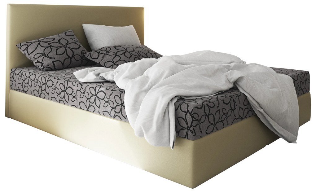 Franciaágy  Boxspring 180 cm Lilac Comfort (minta + bézs) (matraccal és tárolóhellyel). 1056091