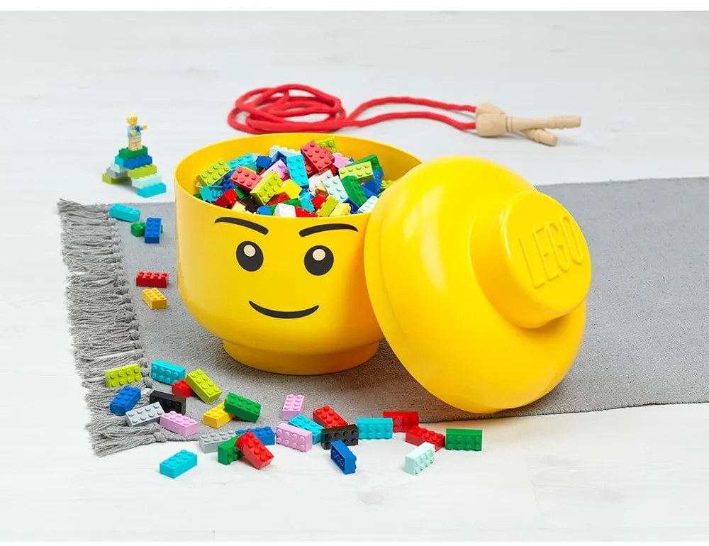 Winky sárga fejformájú tárolódoboz, ⌀ 16,3 cm - LEGO®