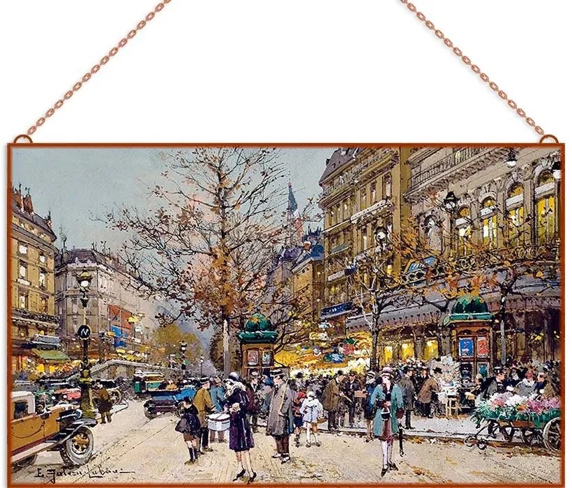 Eugène Galien-Laloue - Paris Boulevard Bonne Nouvelle üvegkép, falikép