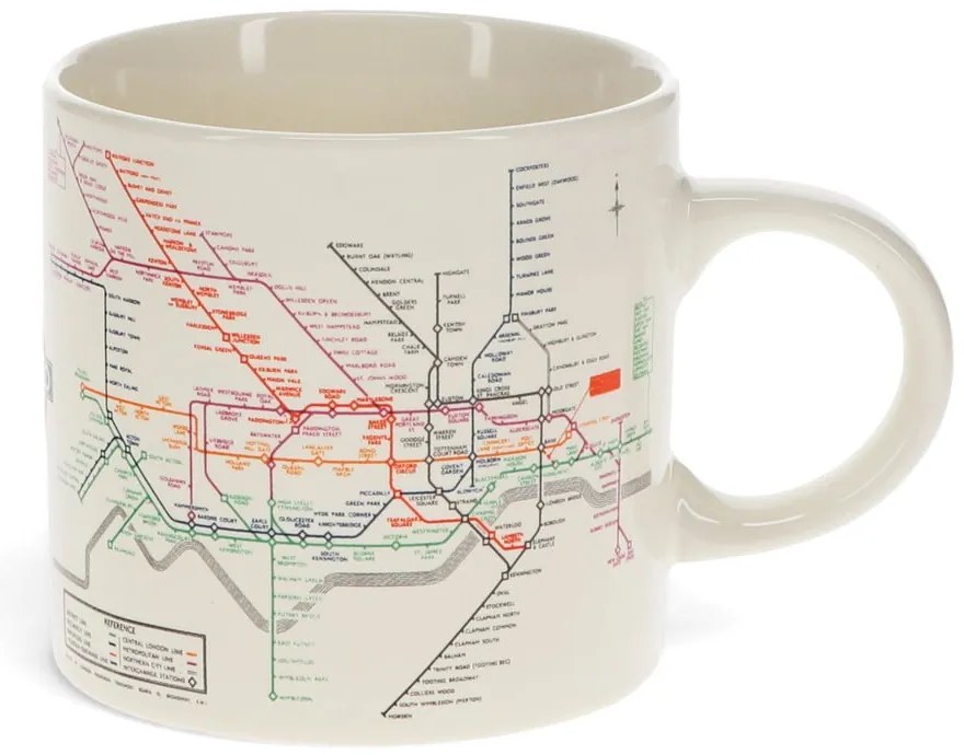 Bézs kerámia bögre 350 ml Heritage Tube Map – Rex London
