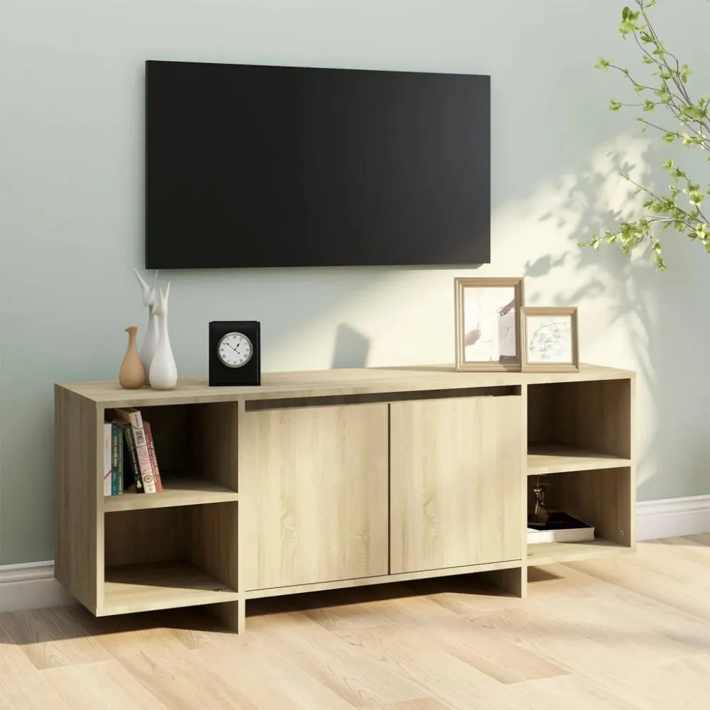 sonoma tölgy színű szerelt fa TV-szekrény 130x35x50 cm