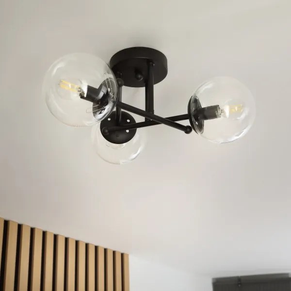 Brilagi - Felületre szerelhető csillár MALIVA 3xE14/15W/230V fekete/átlátszó
