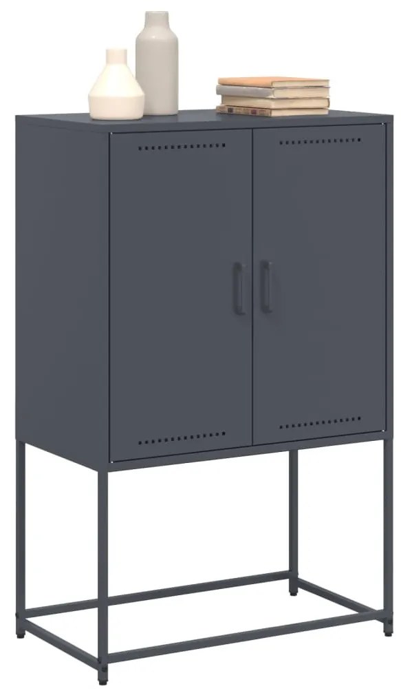 antracitszürke acél magasszekrény 68,5 x 38,5 x 107 cm