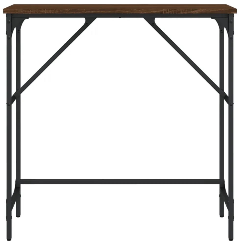 barna tölgyszínű szerelt fa tálalóasztal 75x32x75 cm