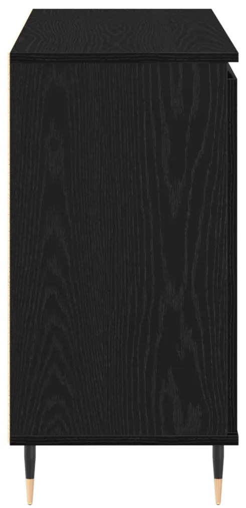 Oldalszekrény Ajtókkal és Fiókokkal Fekete Tölgy 101,5x35x70 cm
