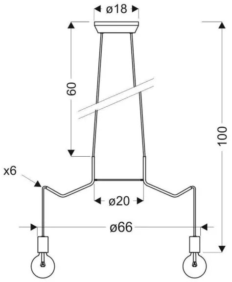 Csillár zsinóron BASSO 6xE27/40W/230V fehér