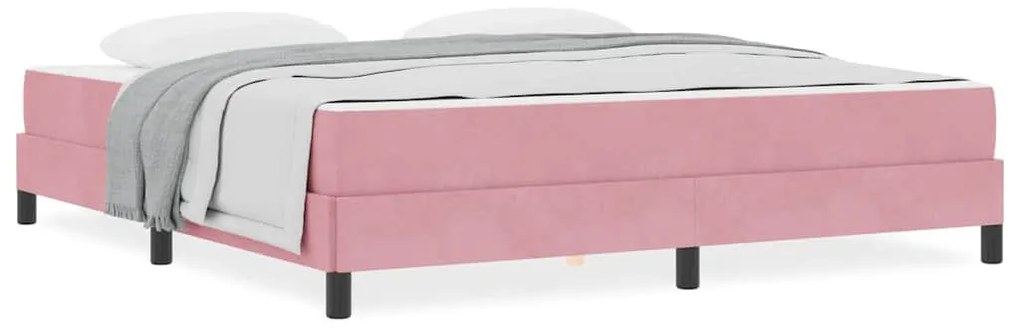 Boxspring ágy matraccal Rózsaszín 180 x 200 cm Bársony