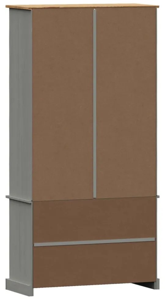 VIGO szürke tömör fenyőfa könyvespolc 85x35x170 cm