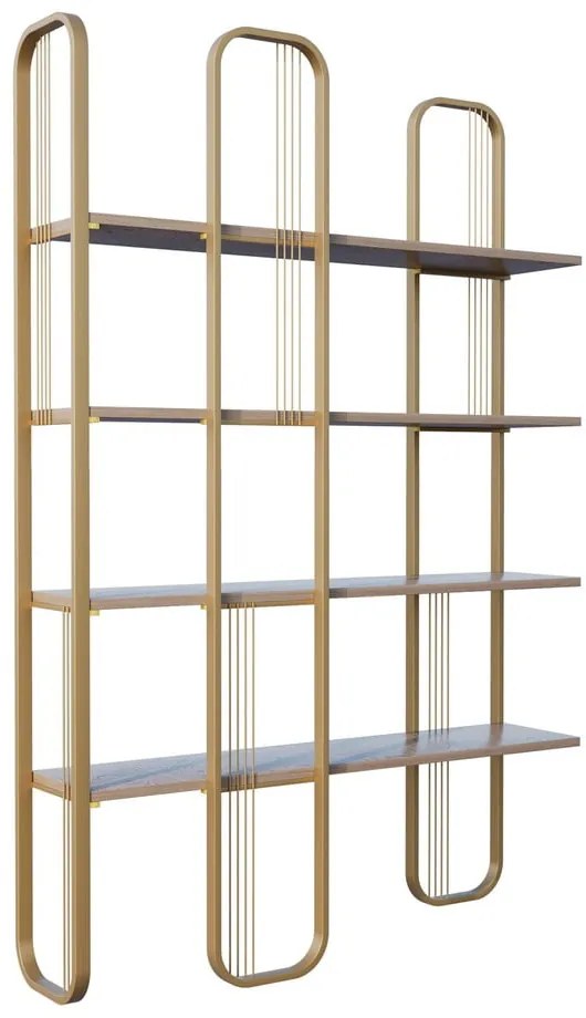 Aranyszínű polcos állvány borovi fenyő dekorral 125x180 cm Sierra – Kalune Design