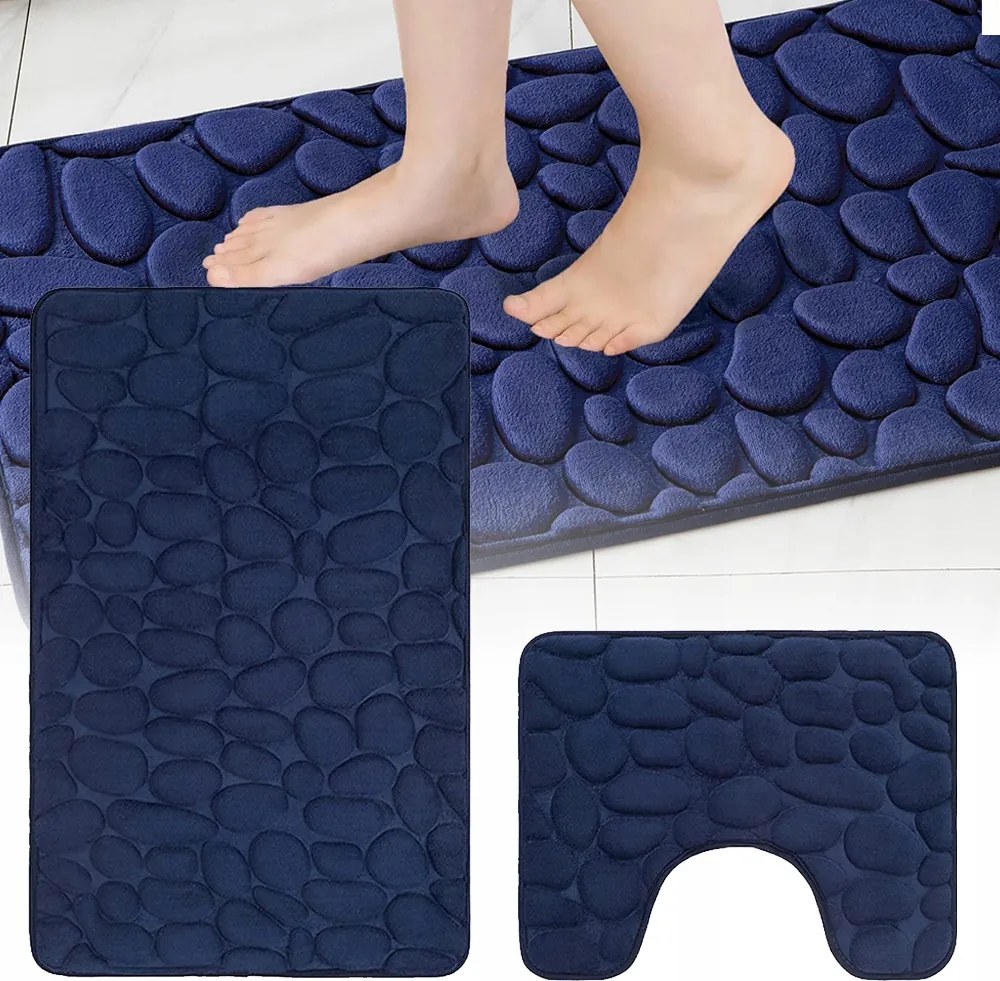 Fürdőszobaszőnyeg Szett Csúszásgátló Puha 15mm Szőnyeg