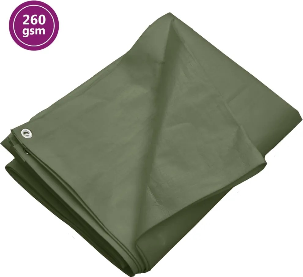 vidaXL zöld HDPE takaróponyva 260 g/m² 3 x 4 m