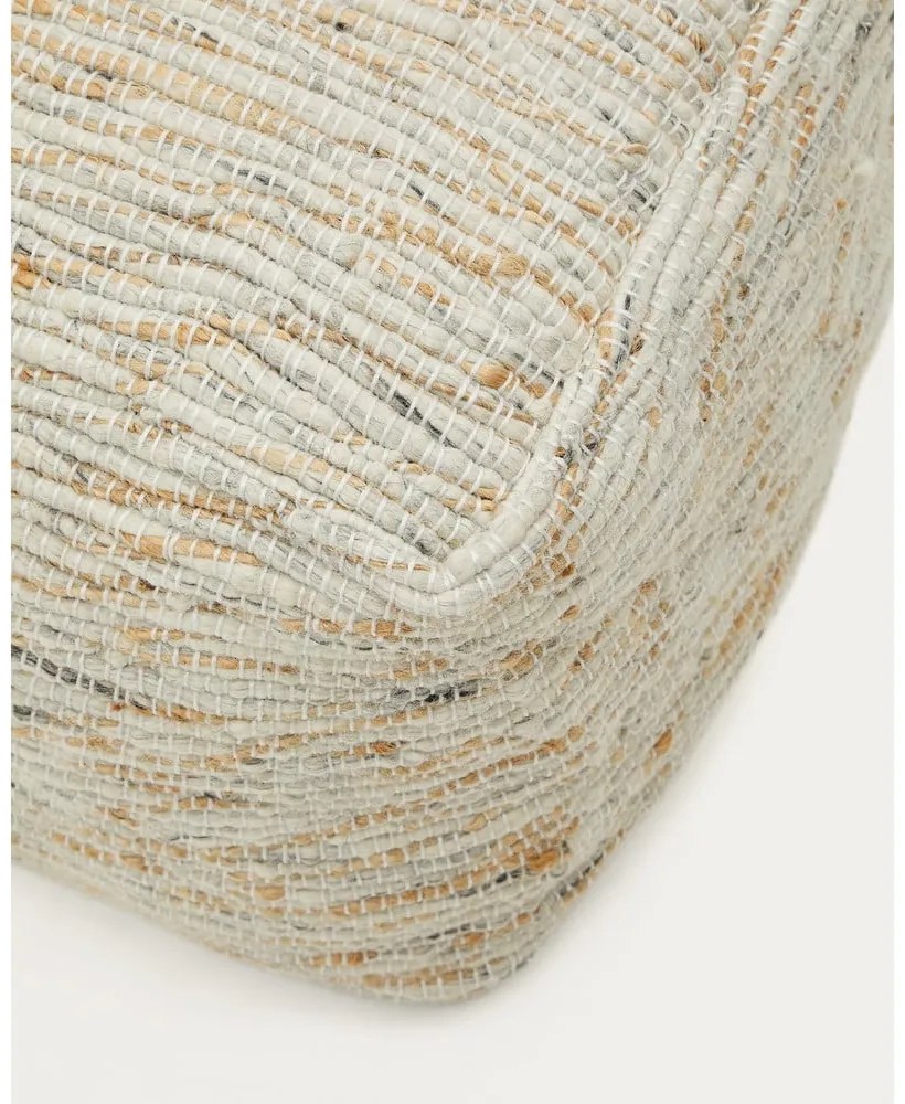 Bézs gyapjú puff Selise – Kave Home