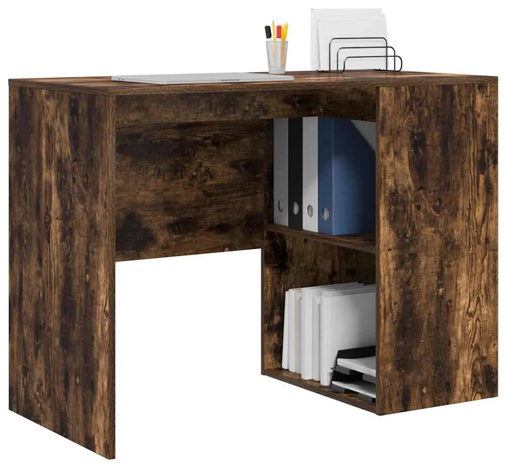 Íróasztal polcokkal Füstölt tölgy 102 x 50 x 75 cm Faanyag