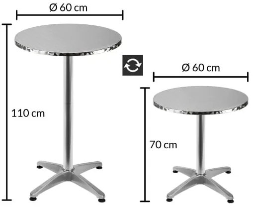 Casaria® Alumínium bárasztal - Ø60 cm összecsukható