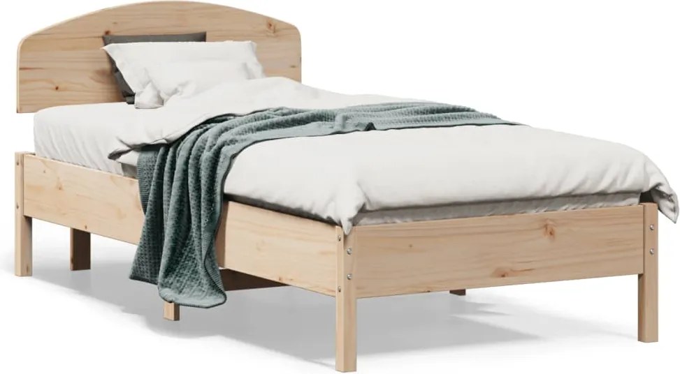 vidaXL tömör fenyőfa ágy matrac nélkül 75 x 190 cm