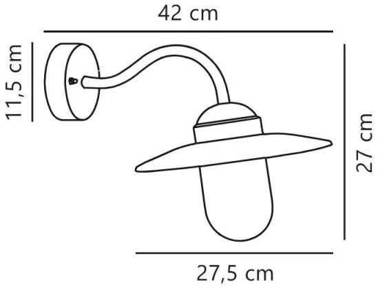 Nordlux - Kültéri fali lámpa LUXEMBOURG 1xE27/60W/230V IP54 barna/patinás