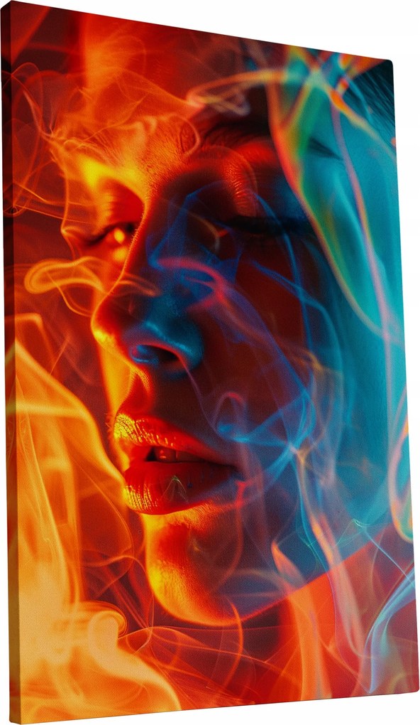 Vászonkép Női portré színes otthon nappali 70x100