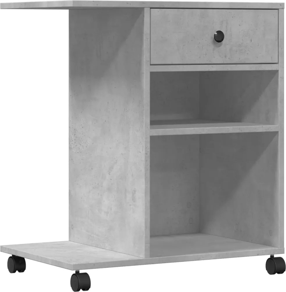 vidaXL betonszürke nyomtatóállvány kerekekkel 60x40x68,5 cm