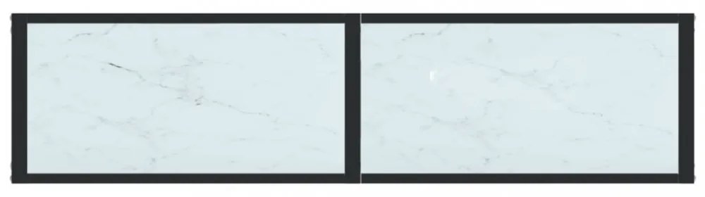 fehér márványszínű edzett üveg tálalóasztal 140 x 35 x 75,5 cm