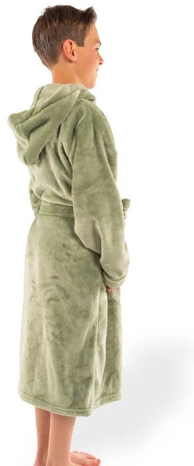 Zöld mikroplüss gyerek fürdőköpeny, 134-140 Delux – Tiseco Home Studio