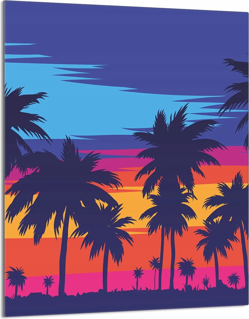 Üveg Vágódeszka 40x52 Pálmafák a Konyhába