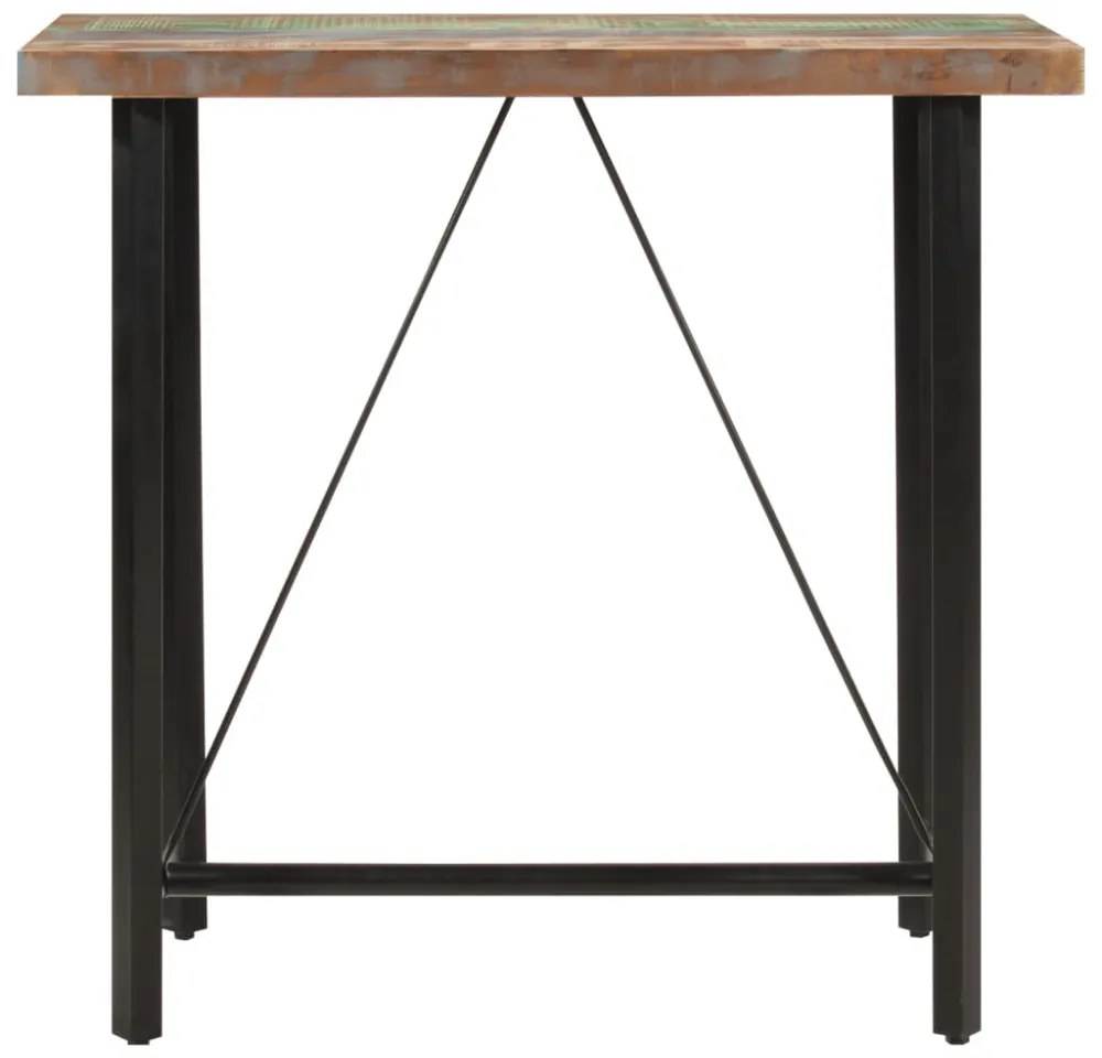 tömör újrahasznosított fa és vas bárasztal 110 x 55 x 107 cm