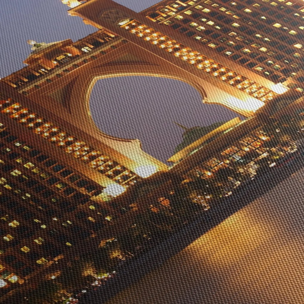 Kép egy épületról Dubajban (órával) (90x30 cm)