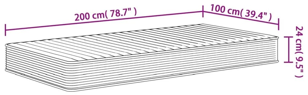 vidaXL közepesen puha habmatrac 100x200 cm