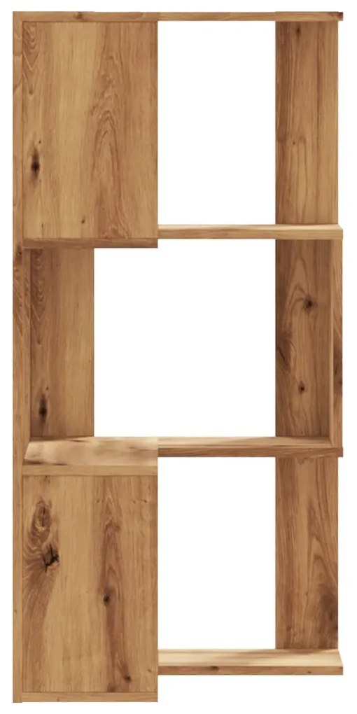 3 szintes szerelt fa sarok könyvespolc 50 x 50 x 102 cm