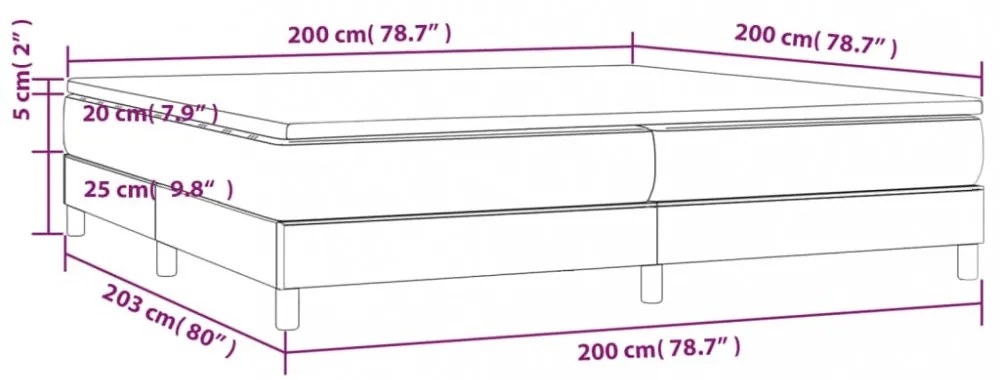 krémszínű műbőr rugós ágy matraccal 200 x 200 cm
