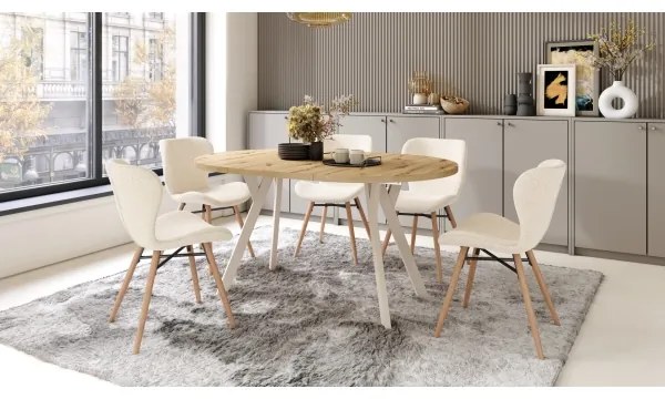 Kihúzható étkezőasztal ARTUR artisan tölgy/bézs