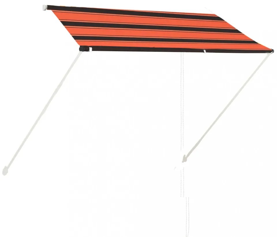 narancssárga és barna feltekerhető napellenző 250 x 150 cm