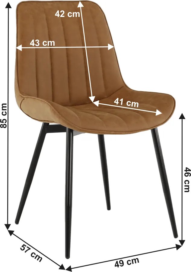 Szék, ekobőr barna camel/fekete, HAZAL