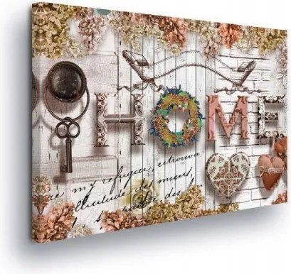 Vászonkép 100x75 Otthon hangulatos meleg család rusztikus vintage szív