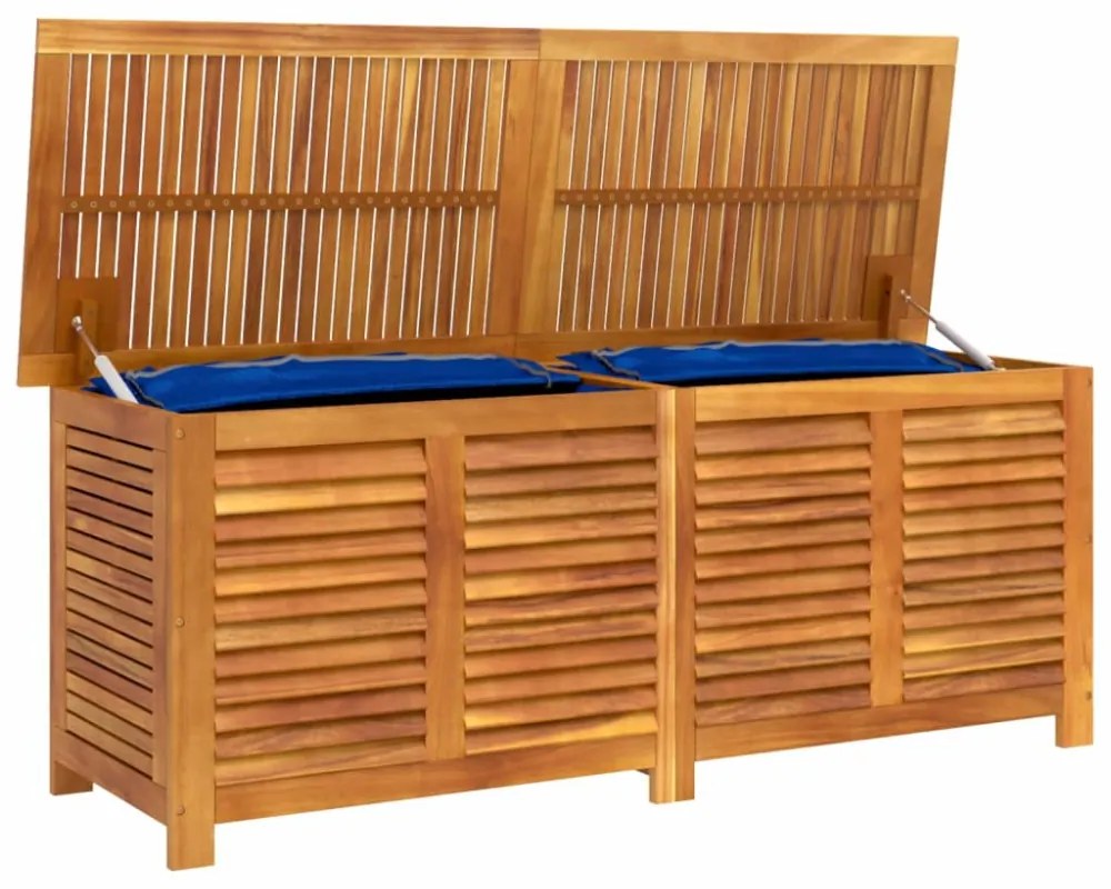 tömör akácfa kerti tárolóláda zsaluval 150 x 50 x 56 cm