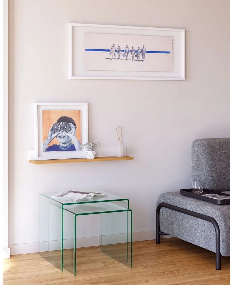 Üveg dohányzóasztal szett 2 db-os 50x50 cm Burano – Kave Home