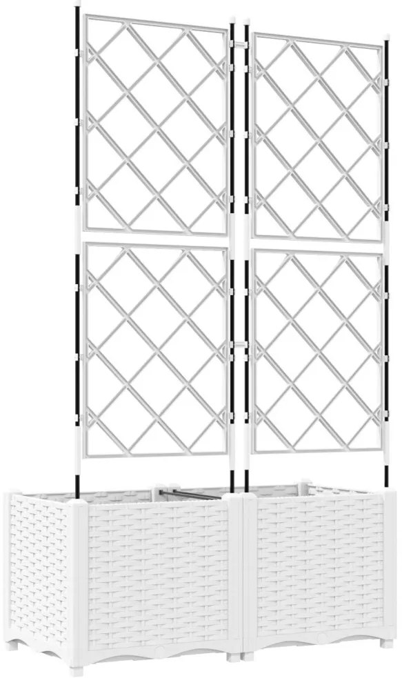 rácsos kert cserép 2 db Fehér 80x40x143 cm