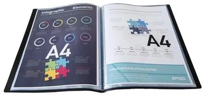 Bemutatómappa, 30 zsebes, A4, EXACOMPTA Opak, fekete (EX8831E)